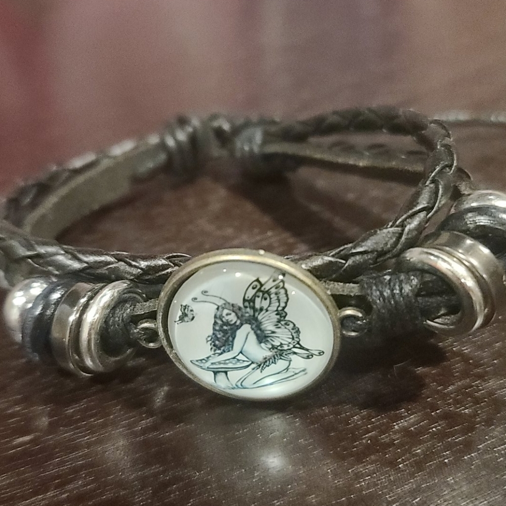 Beaded Leather Fairy Bracelet